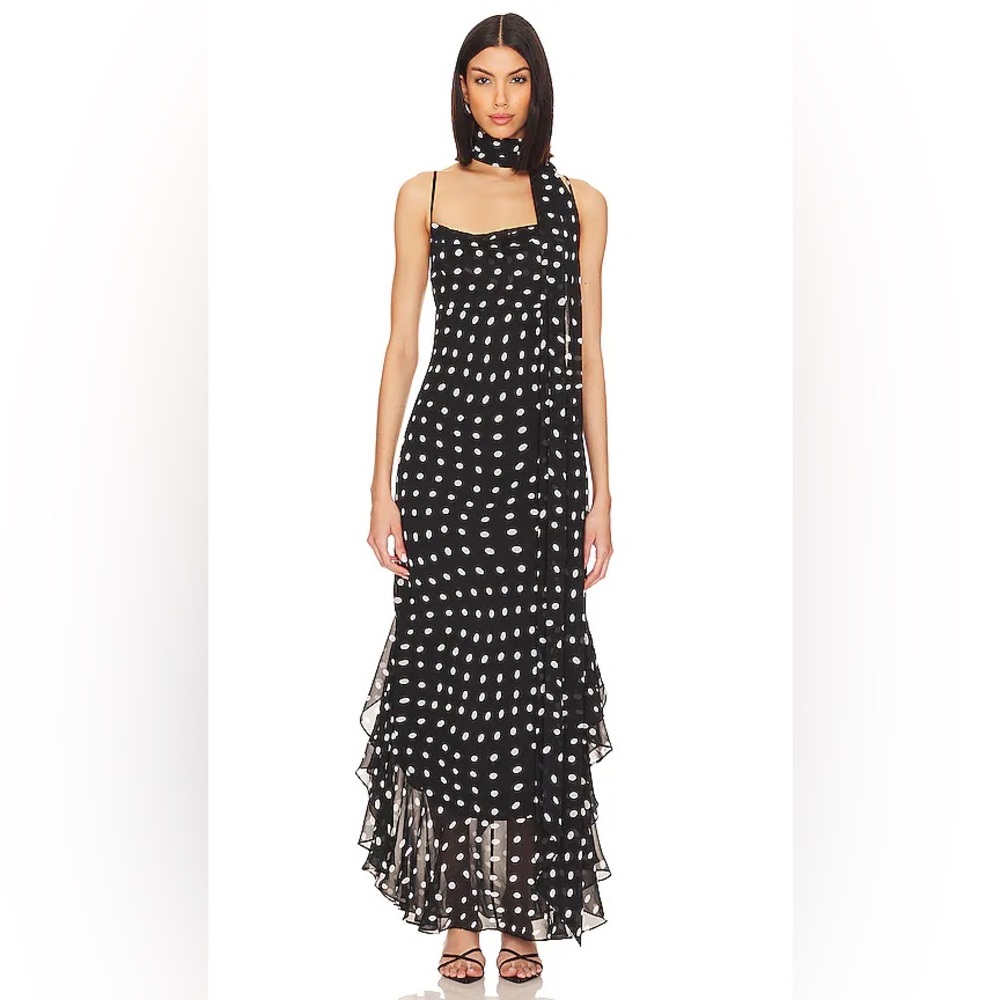 LPA Giulia Maxi Dress in Black and Cream
